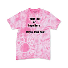 Cargar imagen en el visor de la galería, Custom Designed Personalized Tie Dye Paw T-shirts
