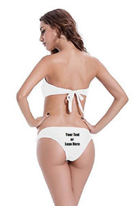 Custom Personalized Designed Women's O-ring Bottom Ruffle Two Piece Bathing Swim Suit