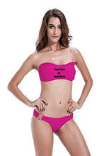 Load image into Gallery viewer, Custom Personalized Designed Women's O-ring Bottom Ruffle Two Piece Bathing Swim Suit