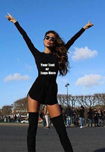 Cargar imagen en el visor de la galería, Custom Personalized Designed Womens Long Sleeve Soft Lining Bodycon T-shirt Mini Dress