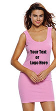 Cargar imagen en el visor de la galería, Custom Personalized Designed Women's Summer Classic Scoop Neck Sleeveless Bodycon Mini Tank Dress