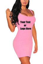 Cargar imagen en el visor de la galería, Custom Personalized Designed Women's Summer Classic Scoop Neck Sleeveless Bodycon Mini Tank Dress