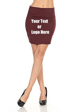 Load image into Gallery viewer, Custom Personalized Designed Women's Solid High Waist Stretch Cotton Span Mini Skirt