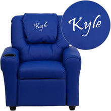 Cargar imagen en el visor de la galería, Custom Designed Kids Recliner with Cup Holder and Headrest With Your Personalized Name