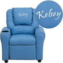 Cargar imagen en el visor de la galería, Custom Designed Kids Recliner with Cup Holder and Headrest With Your Personalized Name