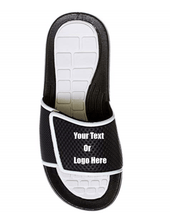 Load image into Gallery viewer, Custom designed girl & boys (kids) athletic slides with your personal or business logo.