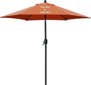 Custom Personalized Sturdy 7.5 ft Shade Vented Patio Umbrella Aluminum Poles with Polyester Canopy Portable for Beach Outdoor UV Protection