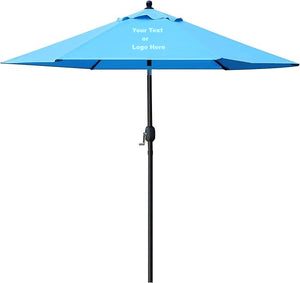 Custom Personalized Sturdy 7.5 ft Shade Vented Patio Umbrella Aluminum Poles with Polyester Canopy Portable for Beach Outdoor UV Protection