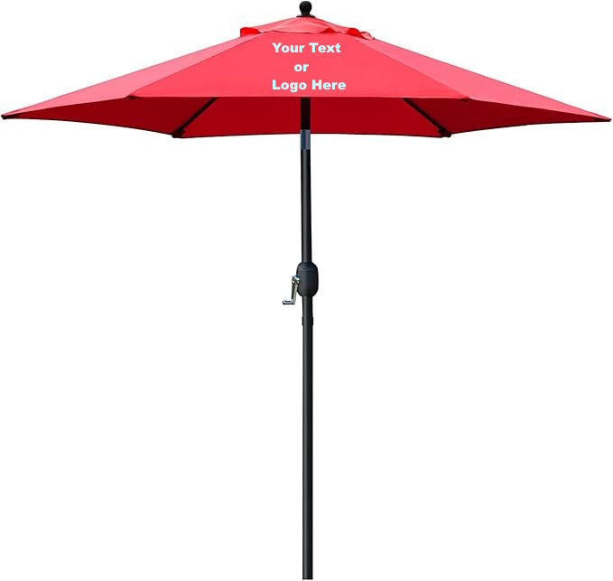 custom color patio umbrella Deluxe 7.5' Patio Outdoor Table Market Yard Umbrella with Push Button Tilt/Crank, 6 Sturdy Ribs for Garden, Deck, Backyard