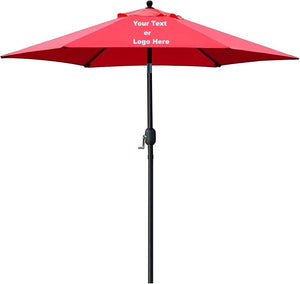 Custom Personalized Sturdy 7.5 ft Shade Vented Patio Umbrella Aluminum Poles with Polyester Canopy Portable for Beach Outdoor UV Protection