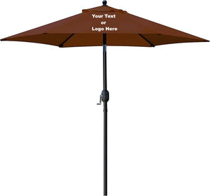 Custom Personalized Sturdy 7.5 ft Shade Vented Patio Umbrella Aluminum Poles with Polyester Canopy Portable for Beach Outdoor UV Protection