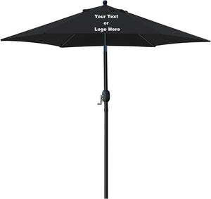 Custom Personalized Sturdy 7.5 ft Shade Vented Patio Umbrella Aluminum Poles with Polyester Canopy Portable for Beach Outdoor UV Protection