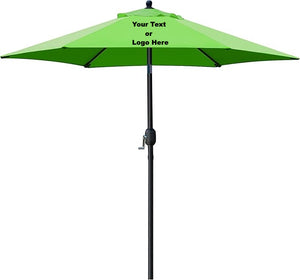 Custom Personalized Sturdy 7.5 ft Shade Vented Patio Umbrella Aluminum Poles with Polyester Canopy Portable for Beach Outdoor UV Protection