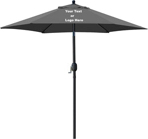 Custom Personalized Sturdy 7.5 ft Shade Vented Patio Umbrella Aluminum Poles with Polyester Canopy Portable for Beach Outdoor UV Protection