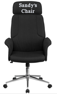 Custom Designed High Back Fabric Executive Chair With Your Personalized Name & Graphic