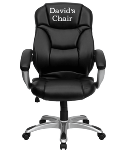Custom Designed Titanium Executive Chair With Your Personalized Name & Graphic