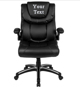 Custom Designed Double Layered Executive Office Chair With Your Personalized Name & Graphic