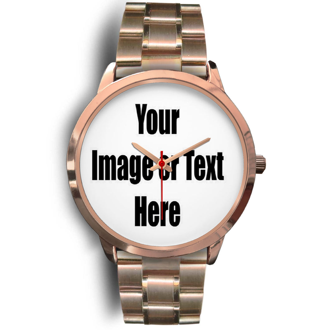 Personalized Rose Gold Watch with Full Color Artwork, Photo or Logo