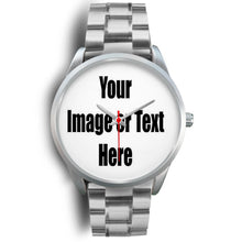 Load image into Gallery viewer, Personalized Silver Watch with Full Color Artwork, Photo or Logo
