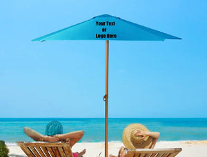Custom Personalized Sturdy 8ft Shade Vented Patio Umbrella Aluminum Poles with Polyester Canopy Portable for Beach Outdoor UV Protection