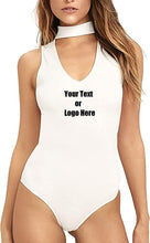 Load image into Gallery viewer, Custom Personalized Designed Womens Sexy Strappy Deep V Neck Cut Out Bodysuit | DG Custom Graphics