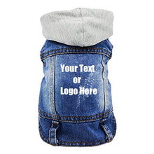 Cargar imagen en el visor de la galería, Custom Personalized Design Your Own Dog Hoodie Denim Jacket Sweatshirt (Pet Clothing)