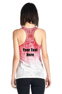 Custom Personalized Designed Women's Ombre Burnout Workout Tank Tops