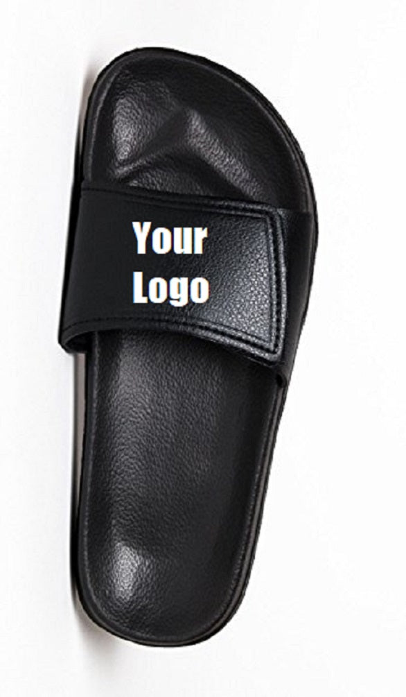 Custom designed athletic slides with your personal or business logo.