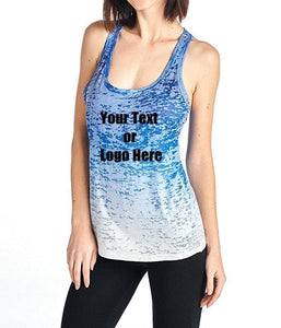 Custom Personalized Designed Women's Ombre Burnout Workout Tank Tops