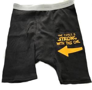Custom Personalized Designed Boxers With "The Force Is Strong With This One" Saying