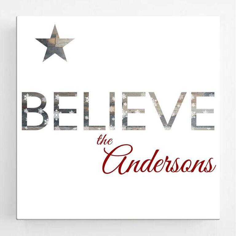 Personalized Christmas Canvas Sign - Believe | JDS