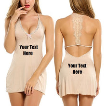 Load image into Gallery viewer, Custom Personalized Designed Women&#39;s Chemise Sexy Nightie Full Slip Lace Baby-doll Dress