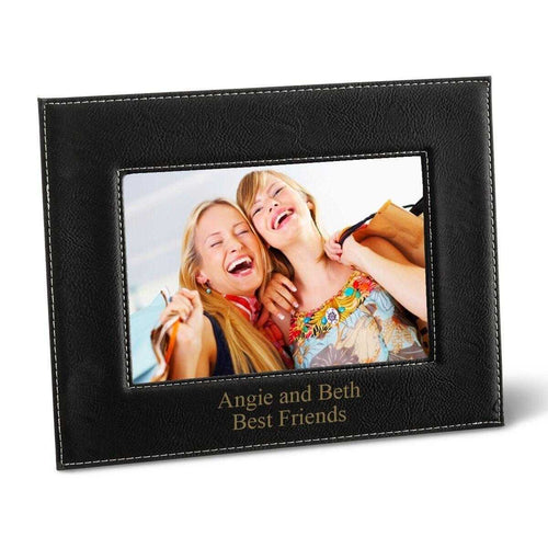 Personalized Black 5x7 Leatherette Frame - 5 