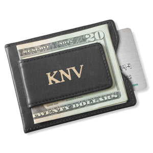Personalized Wallet - Magnetic Money Clip - Black | JDS
