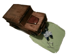 Load image into Gallery viewer, Custom Carved Wooden Bronco Toy Box / Personalized License Plate with Childs Name