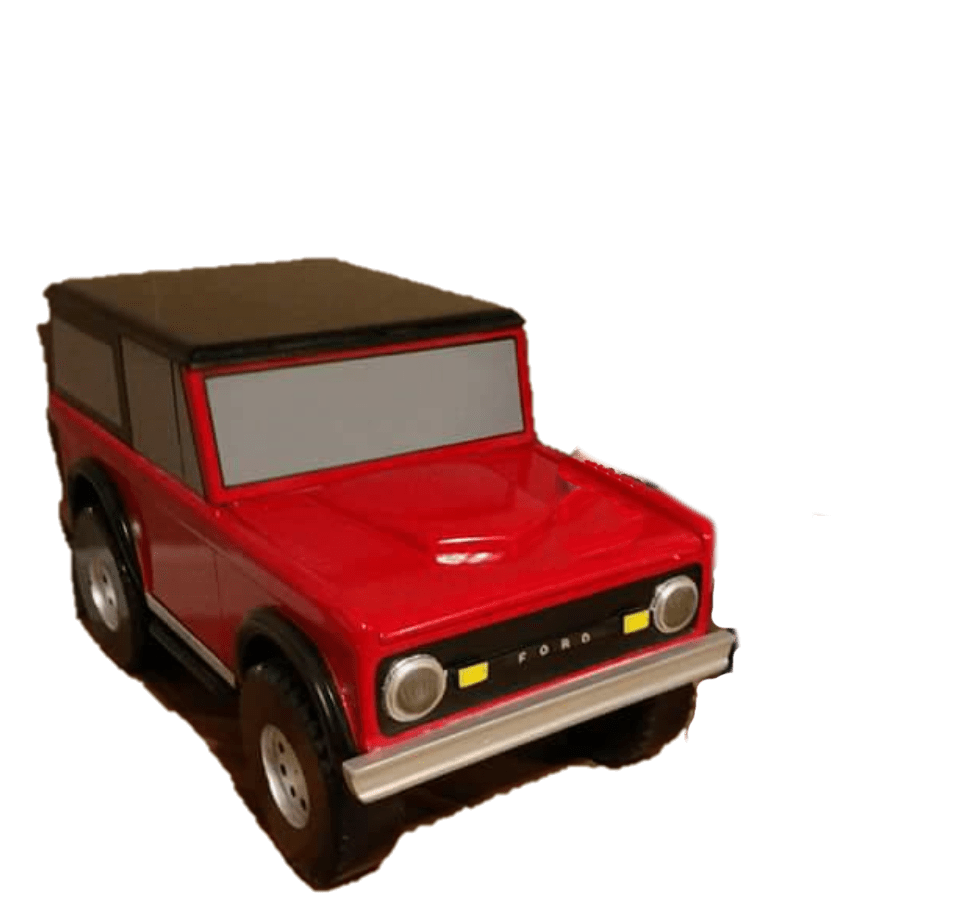 Custom Carved Wooden Bronco Toy Box / Personalized License Plate with Childs Name
