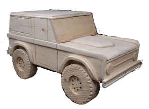 Custom Carved Wooden Bronco Toy Box / Personalized License Plate with Childs Name