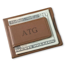 Load image into Gallery viewer, Personalized Brown Wallet - Magnetic Money Clip &amp; Wallet - Brown