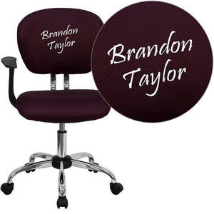 Custom Designed Mid-Back Mesh Swivel Task Chair with Chrome Base With Your Personalized Name