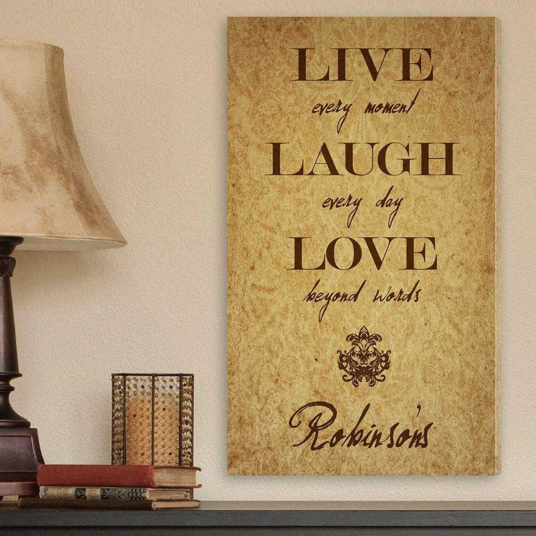 Personalized Canvas Sign - Live Every Moment