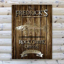 Load image into Gallery viewer, Personalized Rustic Wood Cabin Canvas Sign | JDS