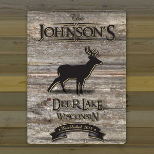 Personalized Weathered Wood Welcome to the Lake Canvas Sign | JDS