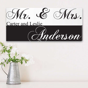 Personalized Mr. & Mrs. Canvas Print | JDS