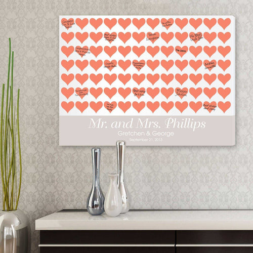 Personalized Guestbook Canvas - Poppy Hearts | JDS