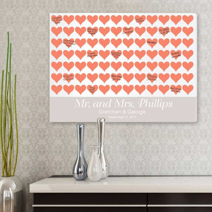 Personalized Guestbook Canvas - Poppy Hearts | JDS