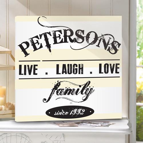 Personalized Live.Laugh.Love Canvas Sign - Cream and Green Designs | JDS