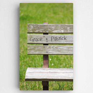 Personalized Park Bench Romance Canvas Sign | JDS