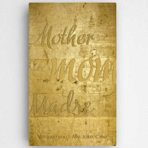 Personalized Mothers Gold Canvas Sign