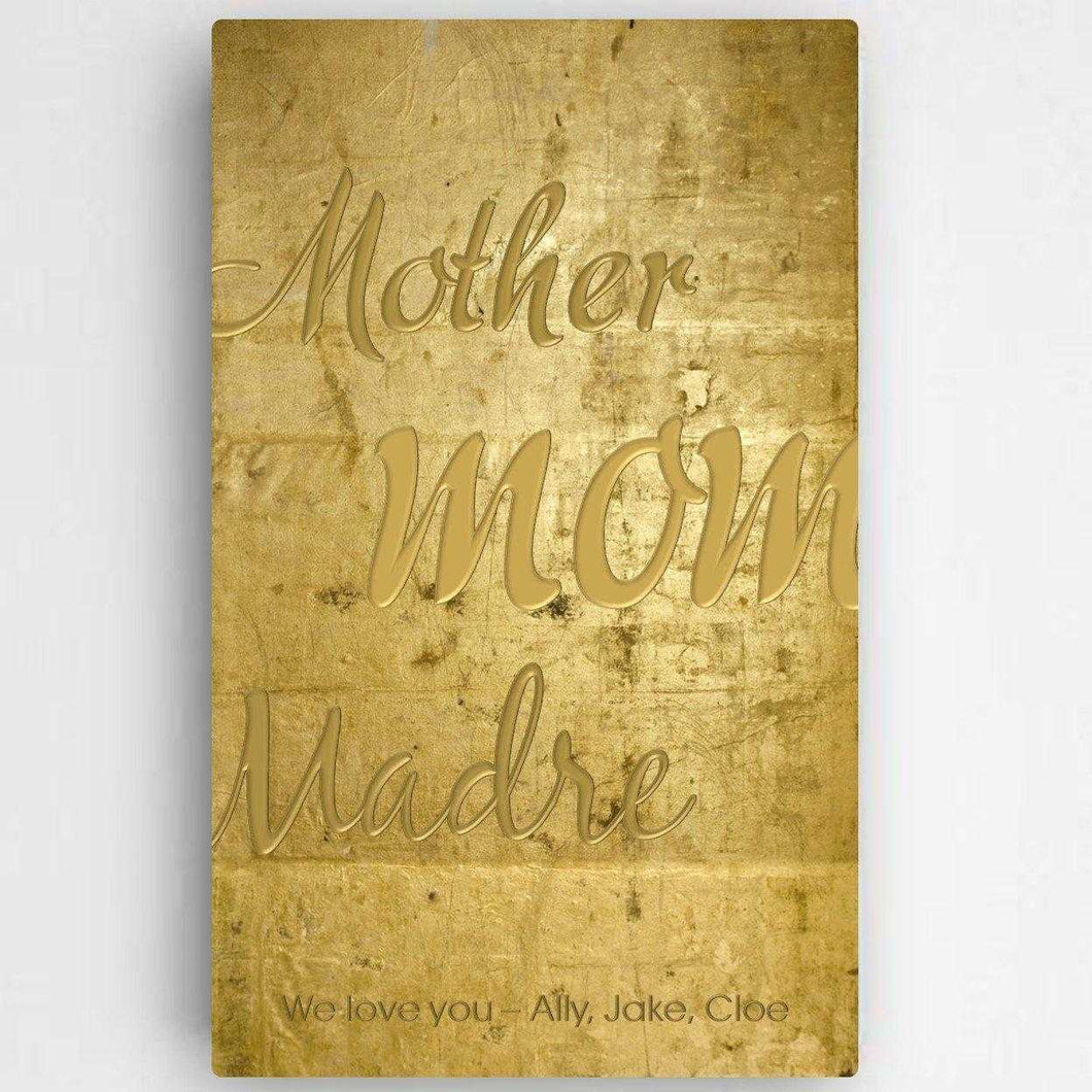 Personalized Mothers Gold Canvas Sign