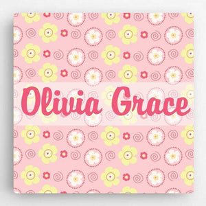 Personalized Pattern Girl Canvas Sign | JDS